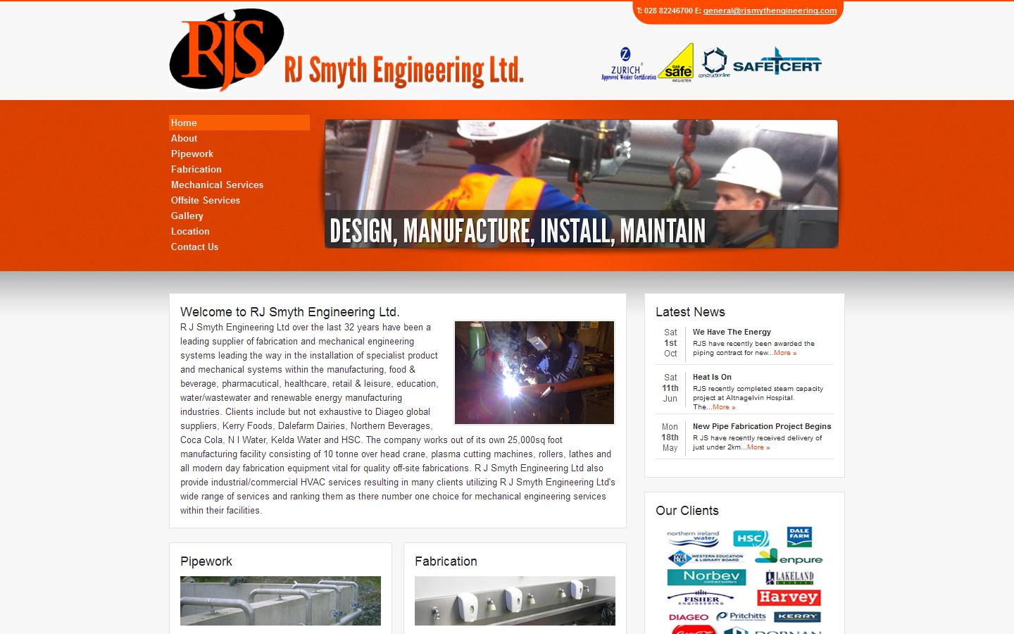 R J Smyth Engineering Ltd Website