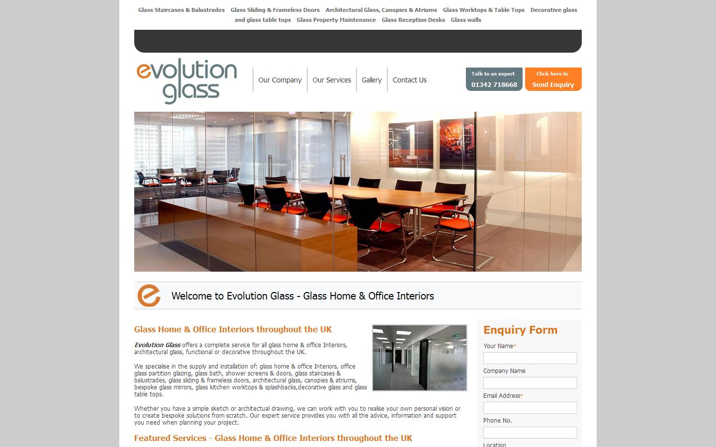 Evolution Glass Website