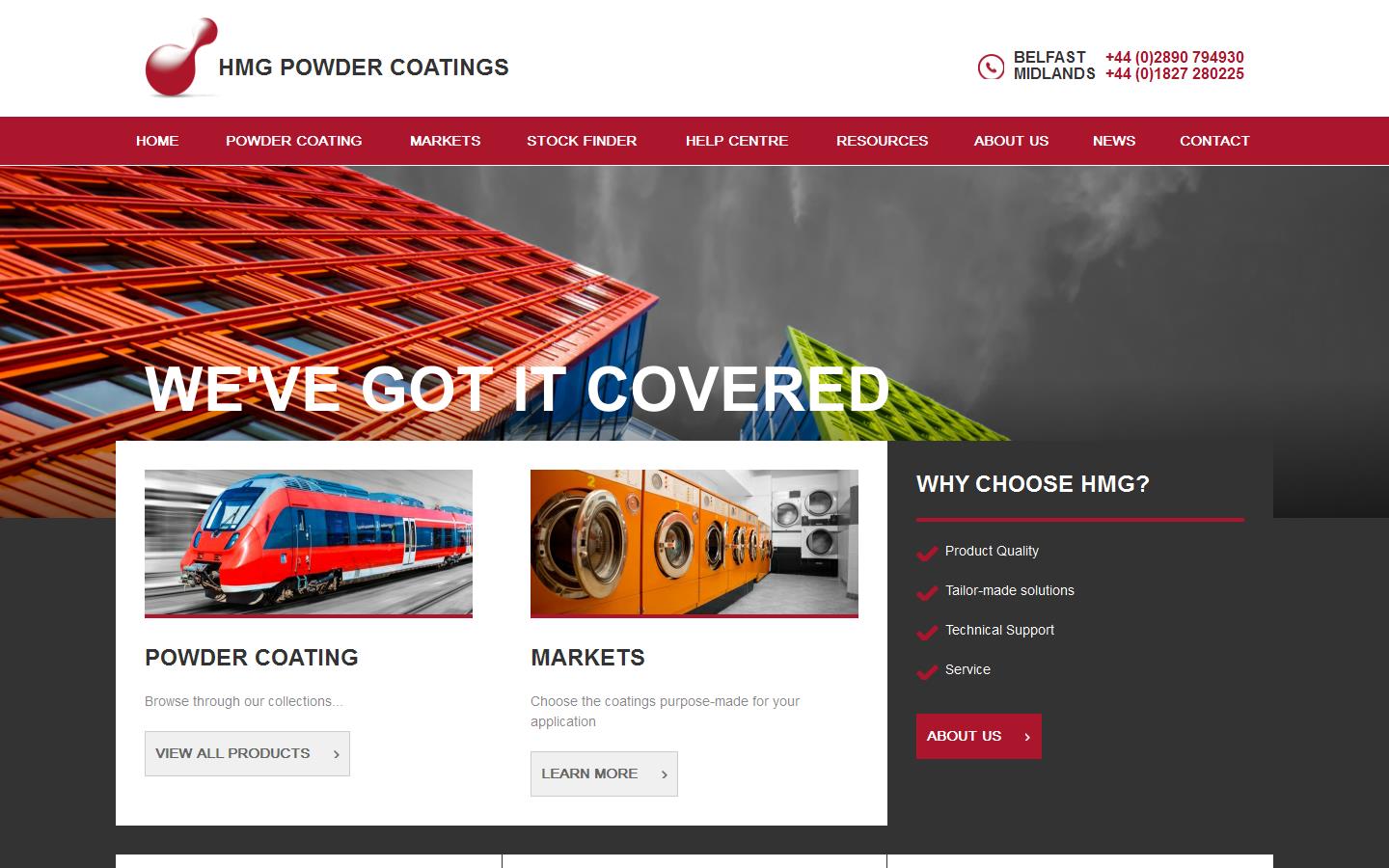 H M G Powder Coatings Ltd Website
