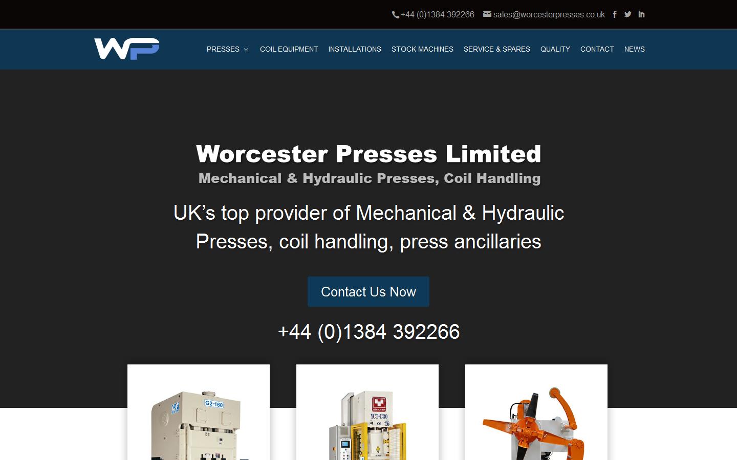 Worcester Presses Ltd Website