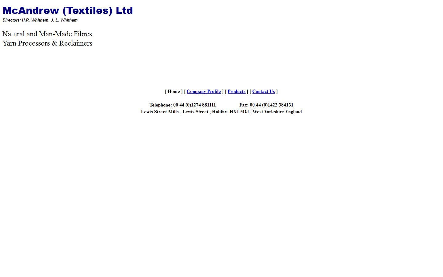McAndrew Textiles Ltd Website