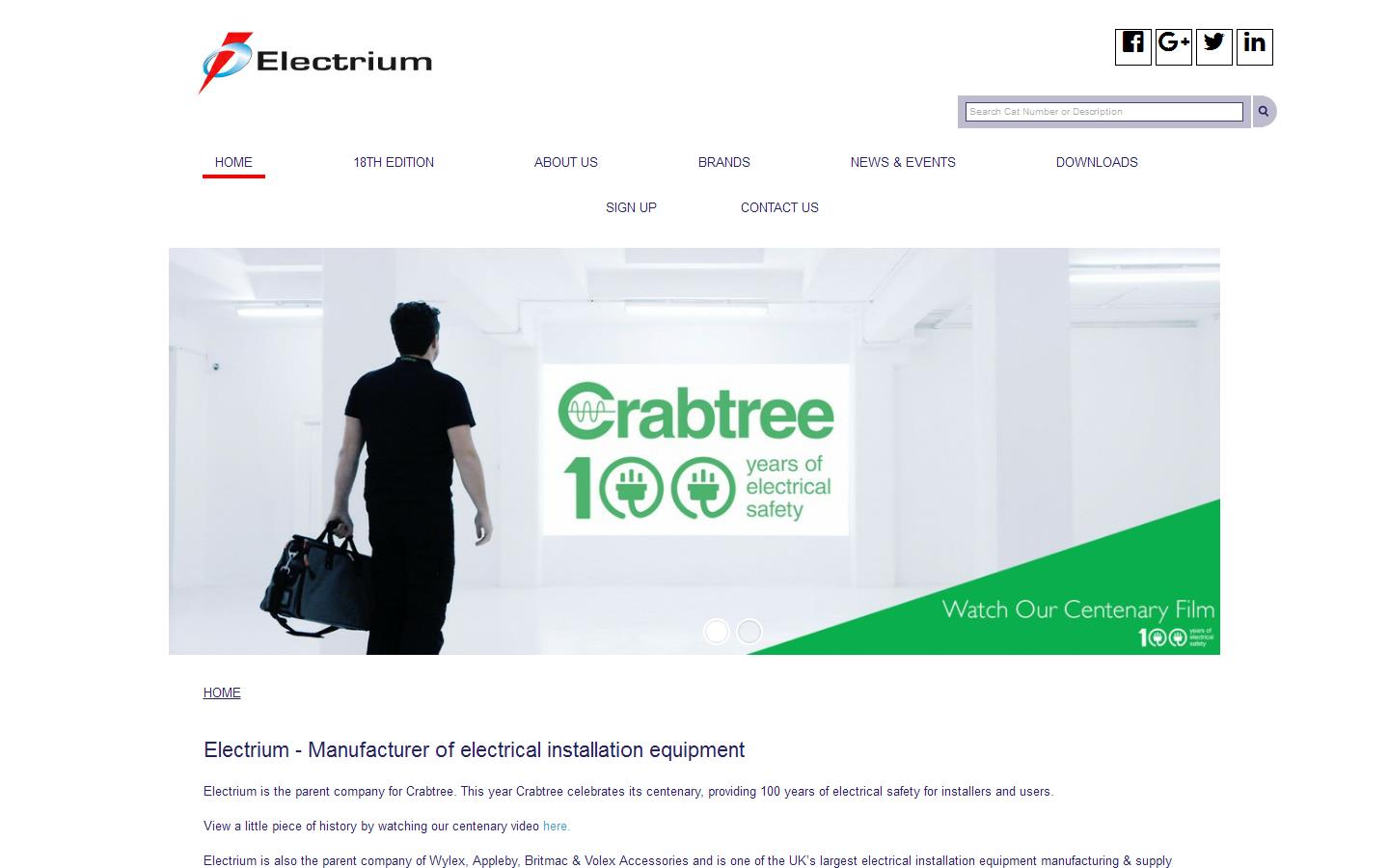 Electrium Sales Ltd Website