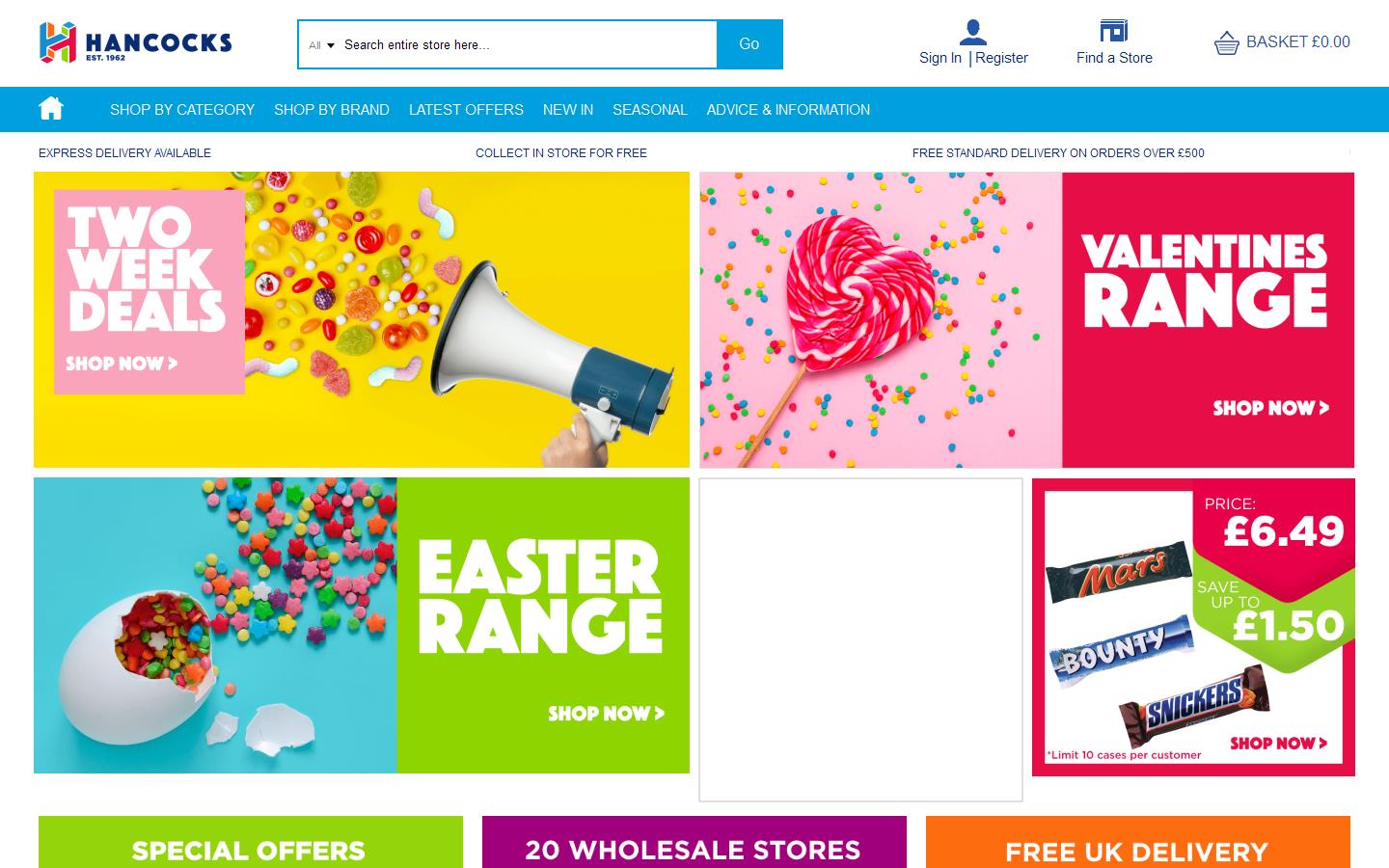 Hancocks Confectionery Website