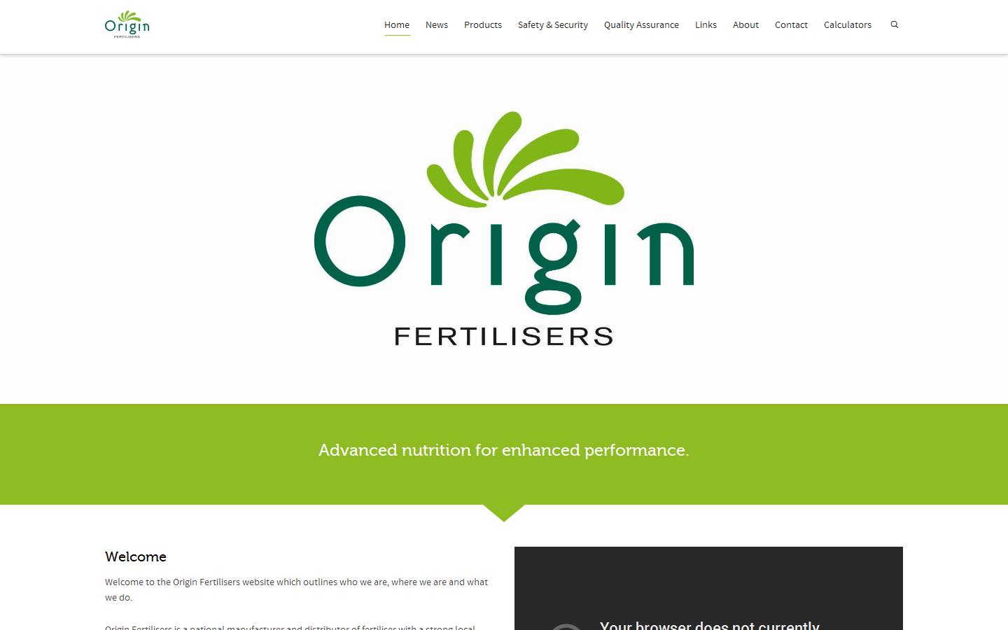 Origin Fertilisers UK Ltd Website