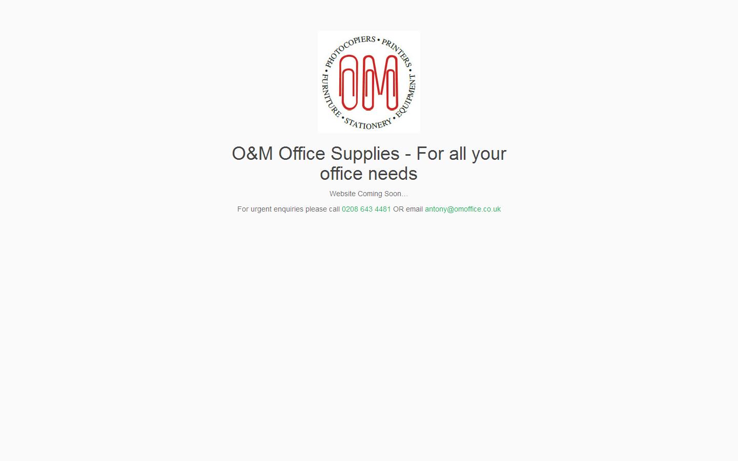 O & M Office Equipment Ltd Website