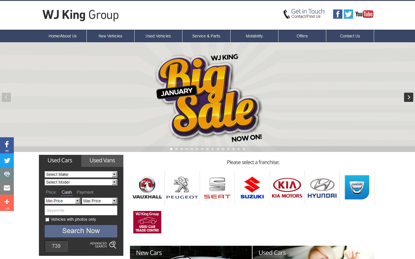 W J King Garages Website