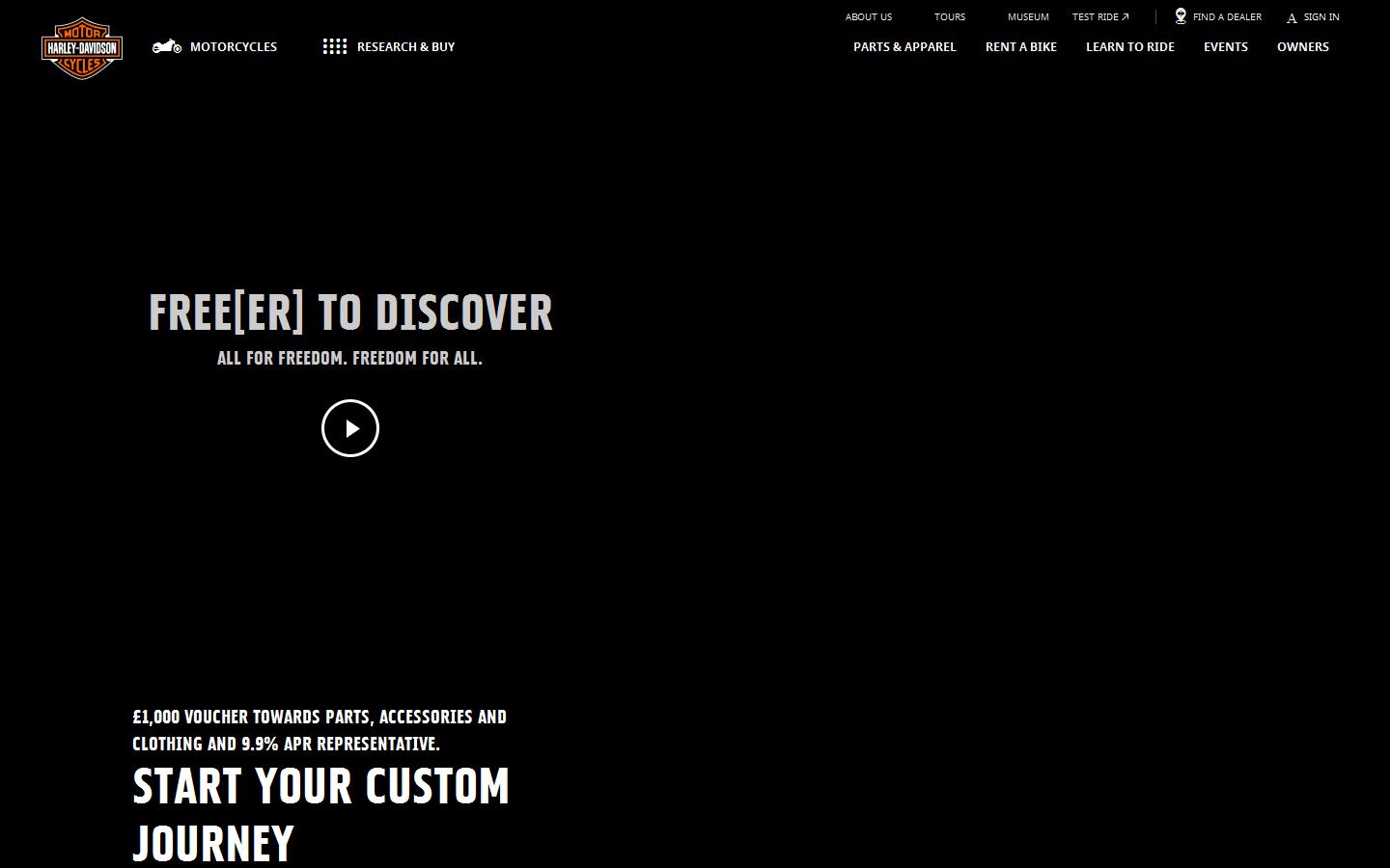 Harley Davidson Europe Website