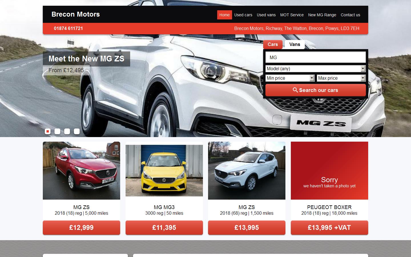 Brecon Motors Ltd Website