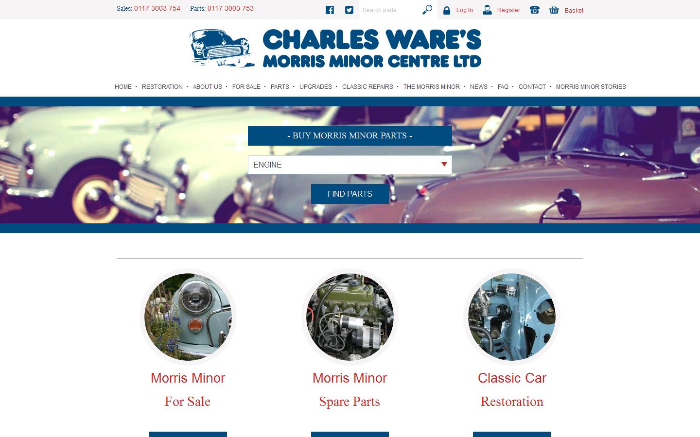 Charles Ware''s Morris Minor Centre Ltd Website