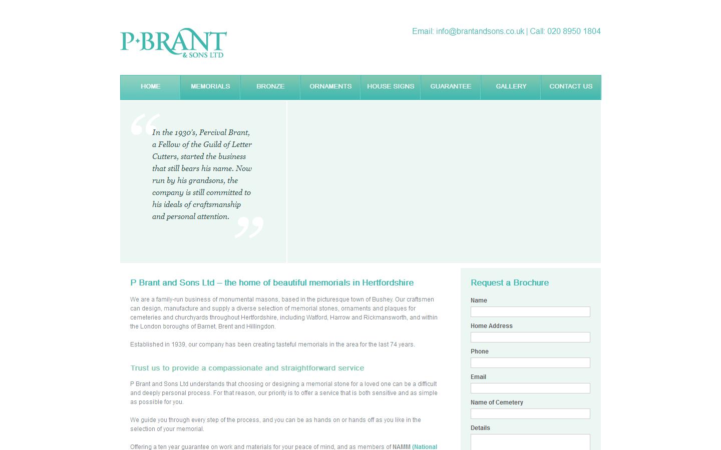 P Brant & Sons Ltd Website
