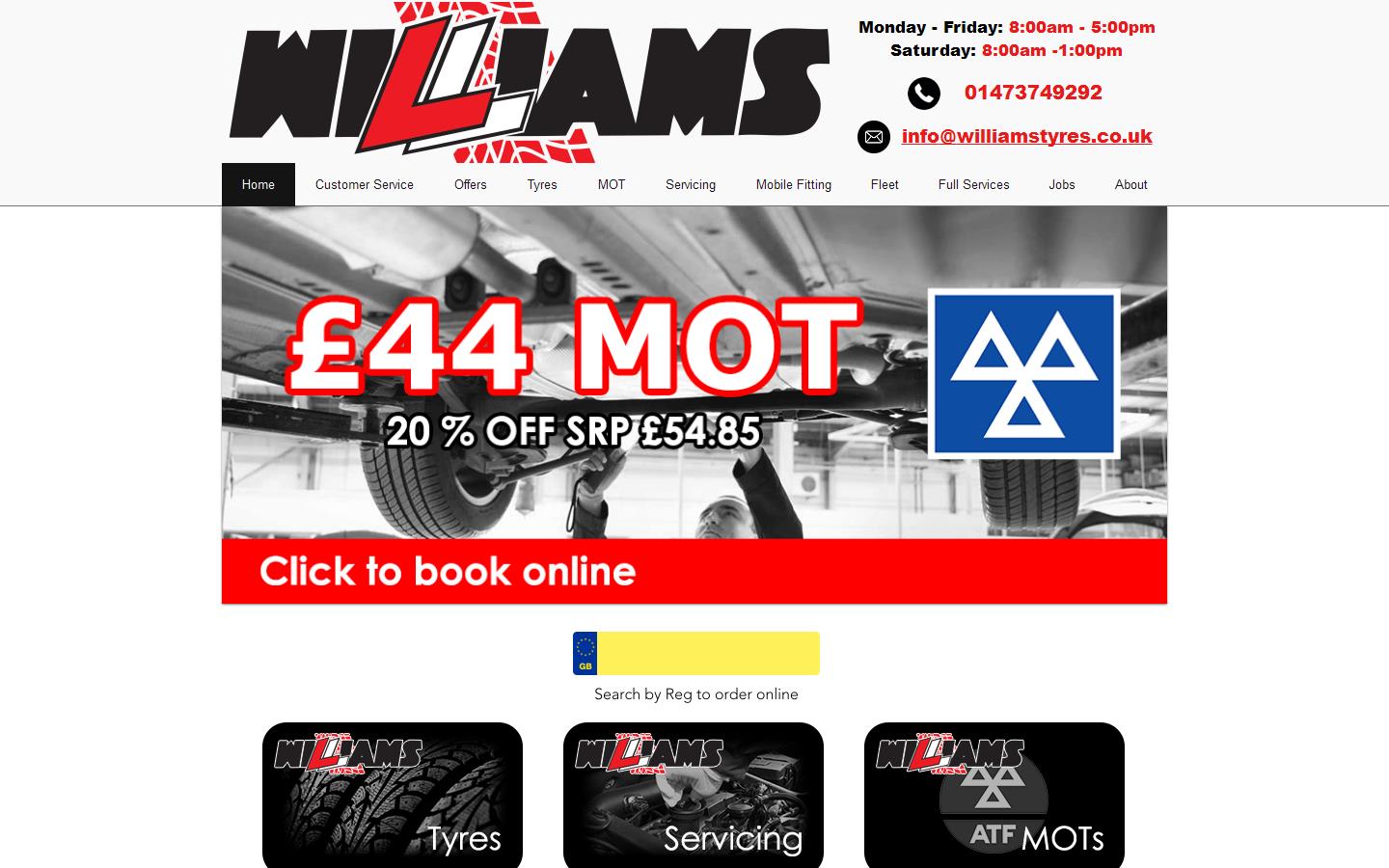 Williams Tyre & Exhaust Services Ipswich Ltd Website