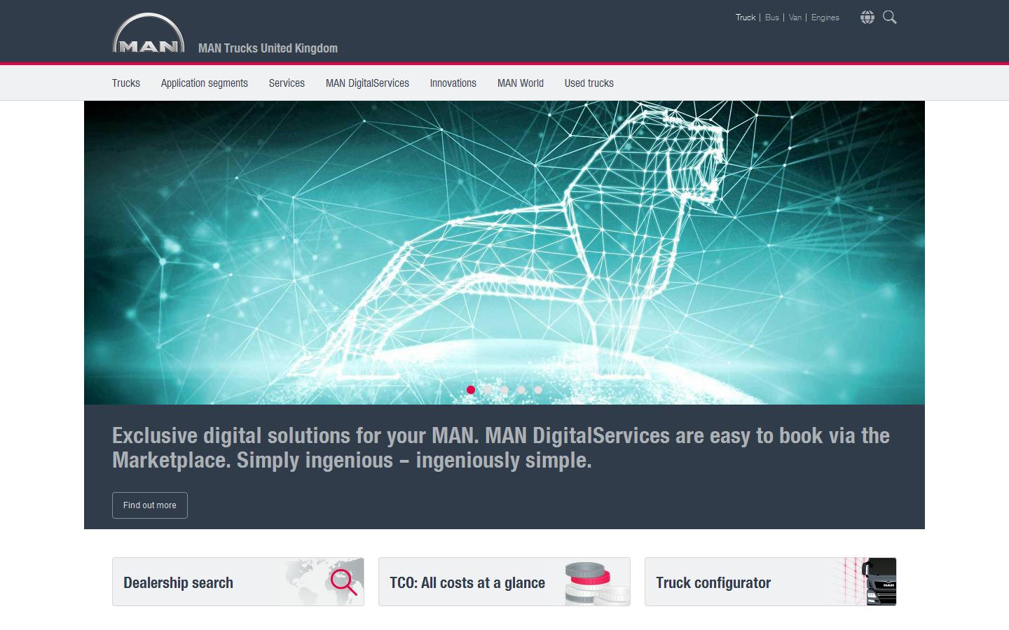 M A N Trucks & Bus Ltd Website