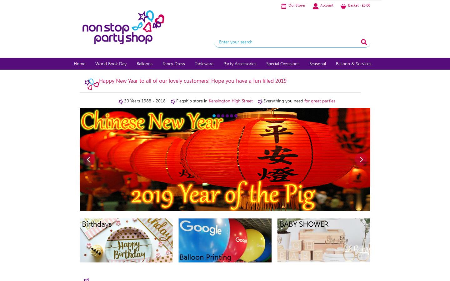 Non Stop Party Shop Website