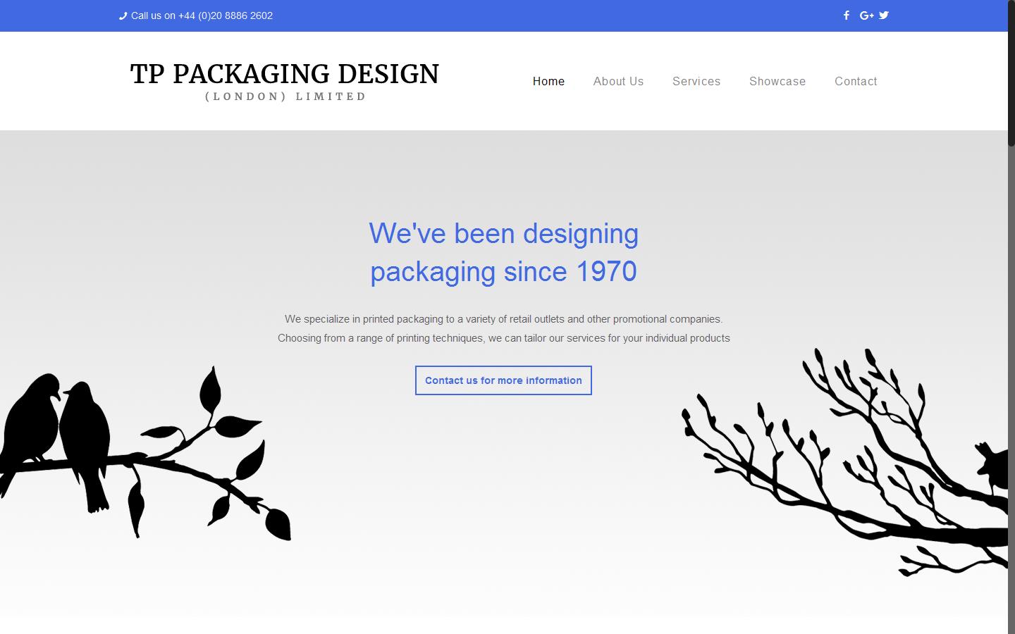 T P Packaging Design London Ltd Website