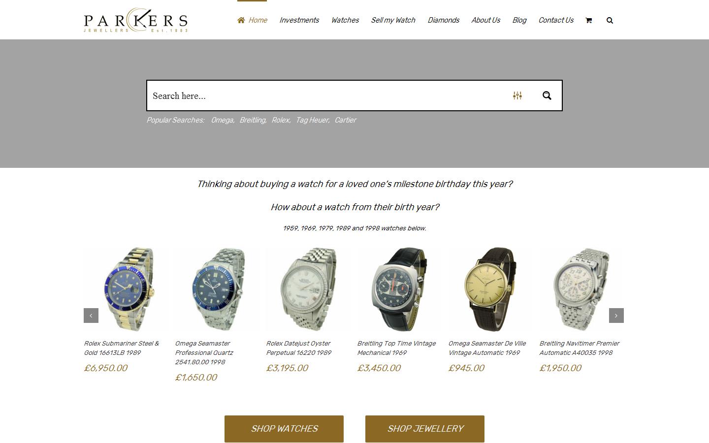 Parkers Jewellers Website