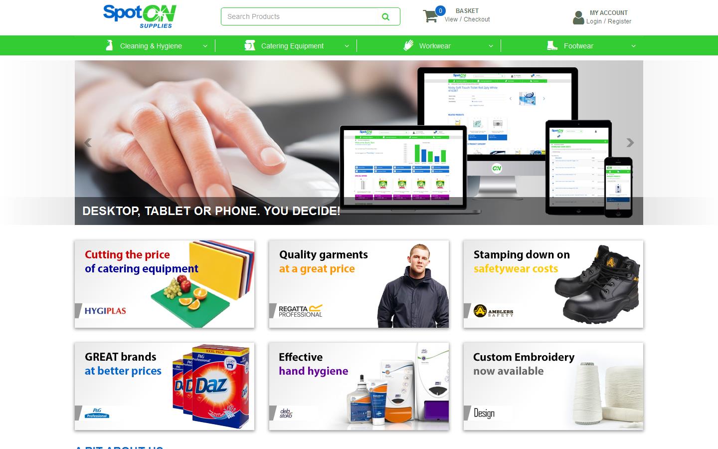 Spot on Supplies Hygiene Ltd Website