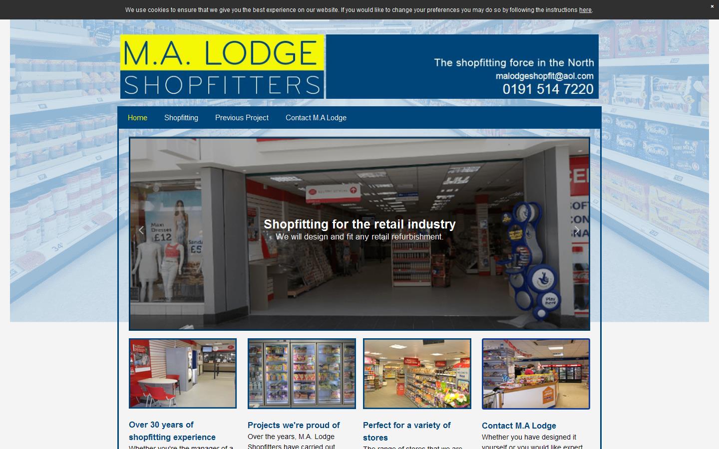 M A Lodge Shopfitters Website