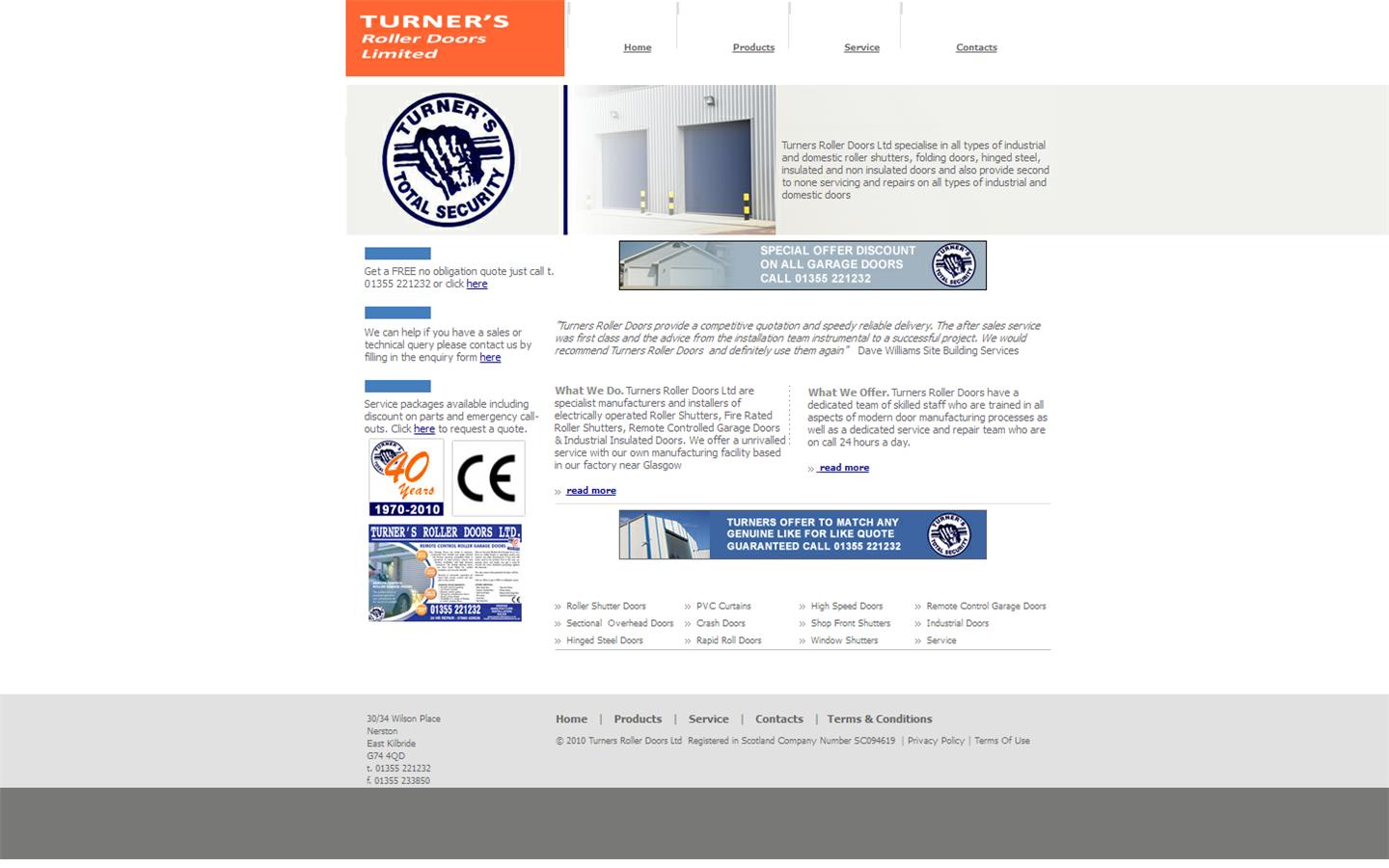 Turner''s Roller Doors Website