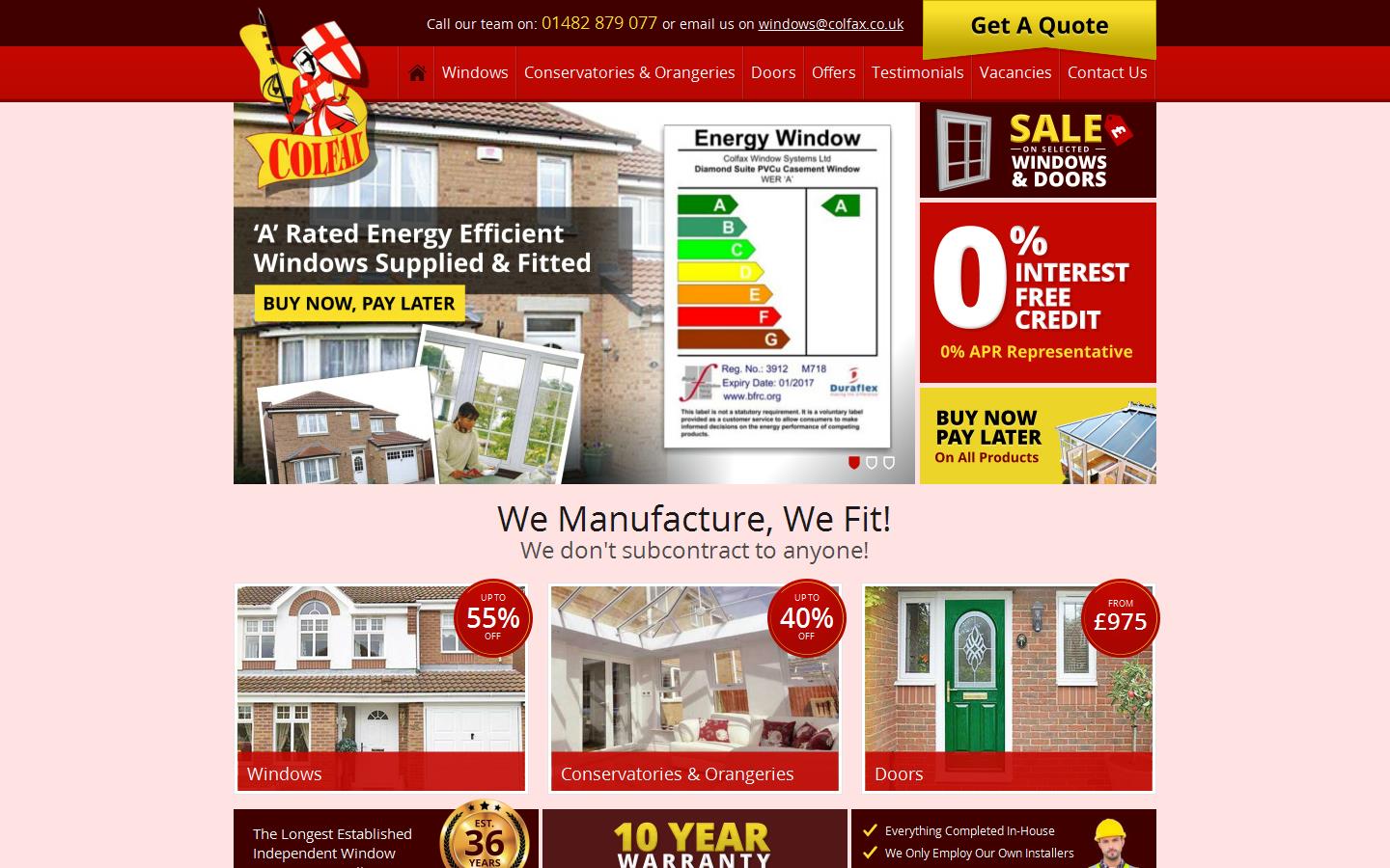Colfax Window System Ltd Website