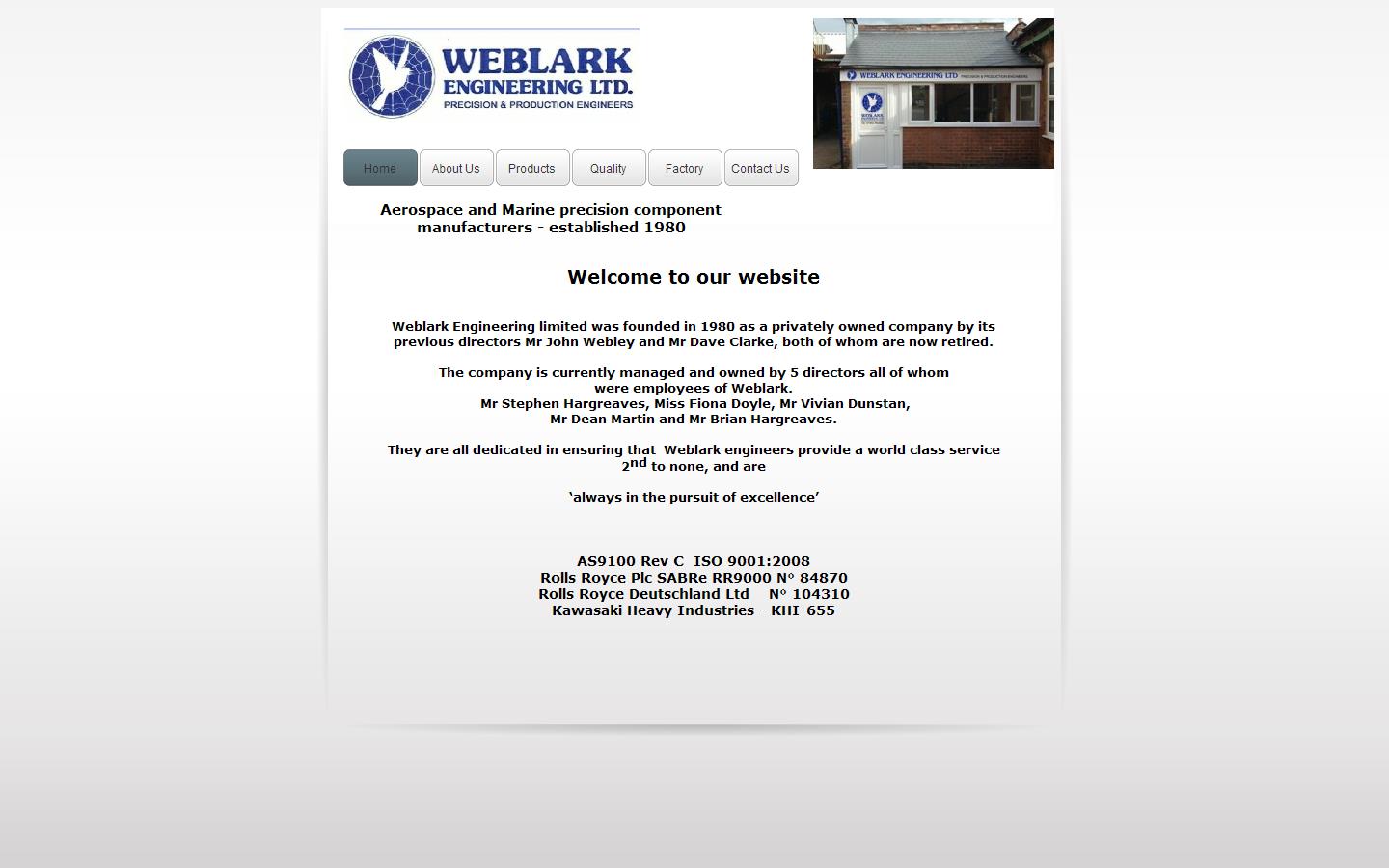 Weblark Engineering Ltd Website