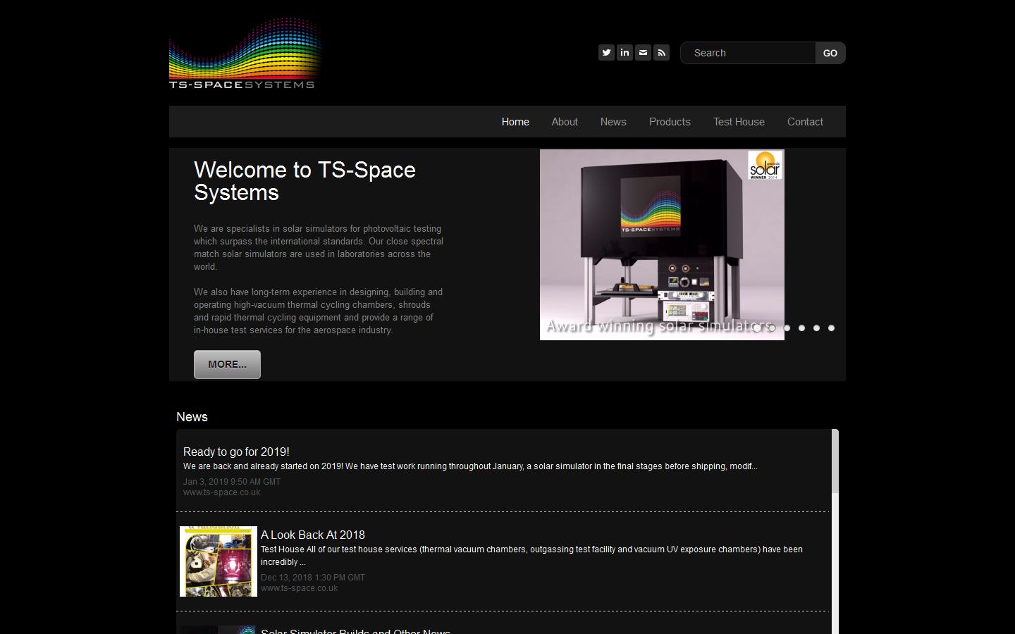 T S Space Systems Website