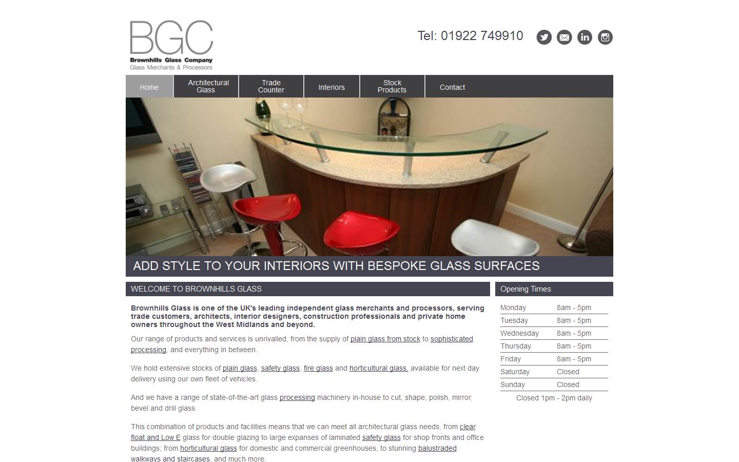 Brownhills Glass Co. Ltd Website