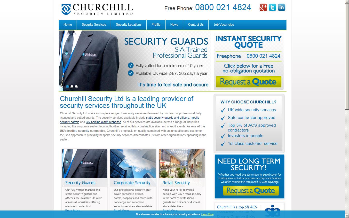 Churchill Security Ltd Website