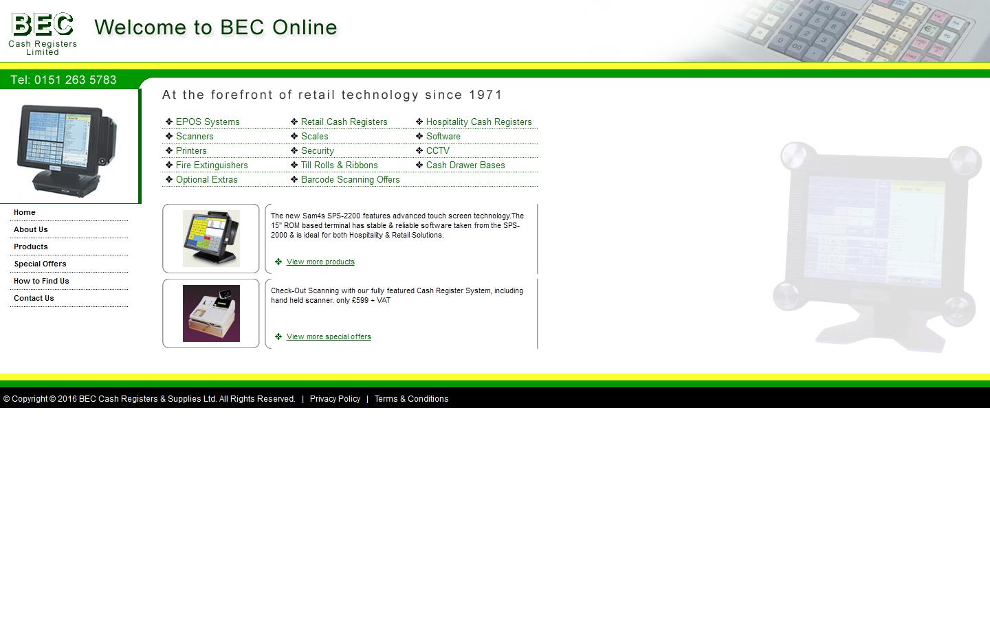 B E C Cash Registers & Supplies Ltd Website