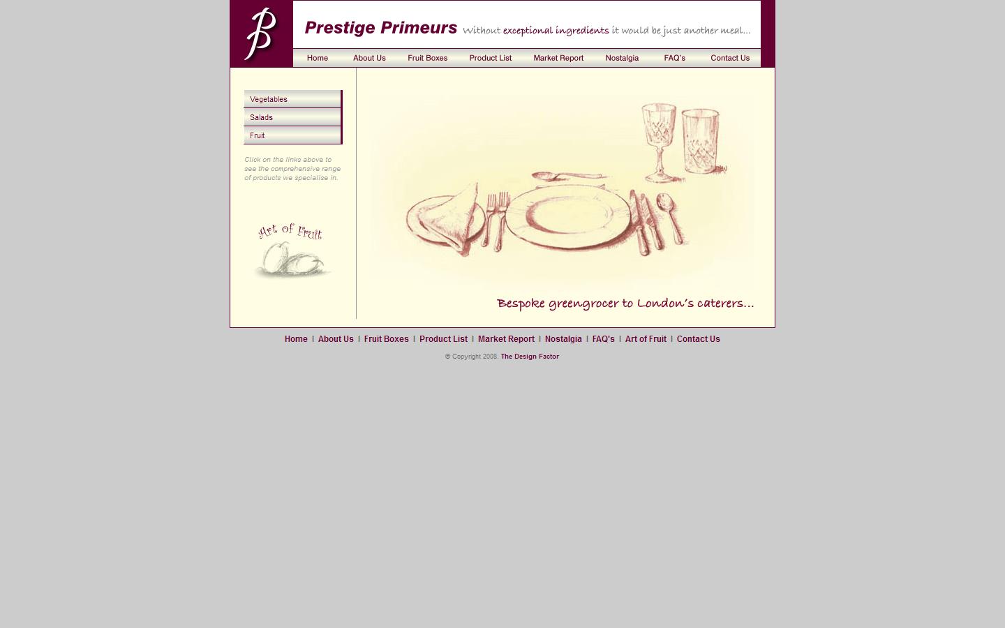 Prestige Primeurs Ltd Website