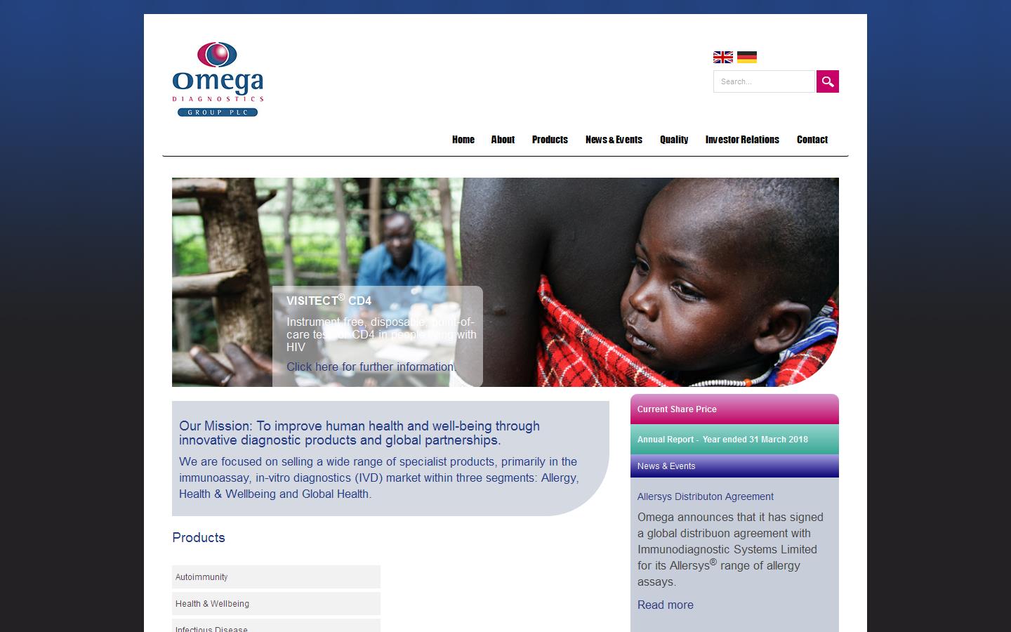 Omega Diagnostics Website