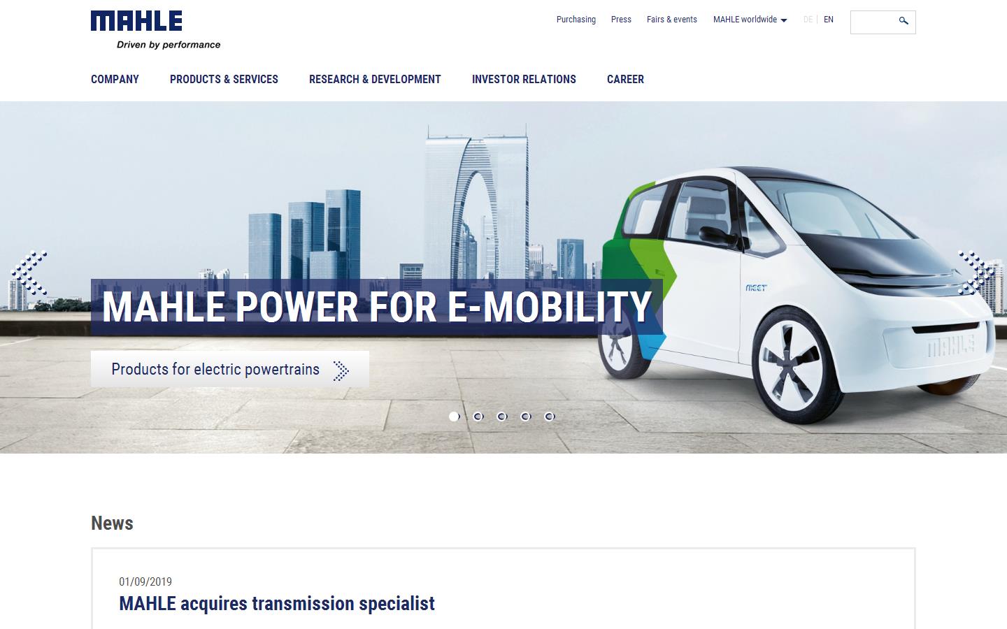 Mahle Filter Systems UK Ltd Website