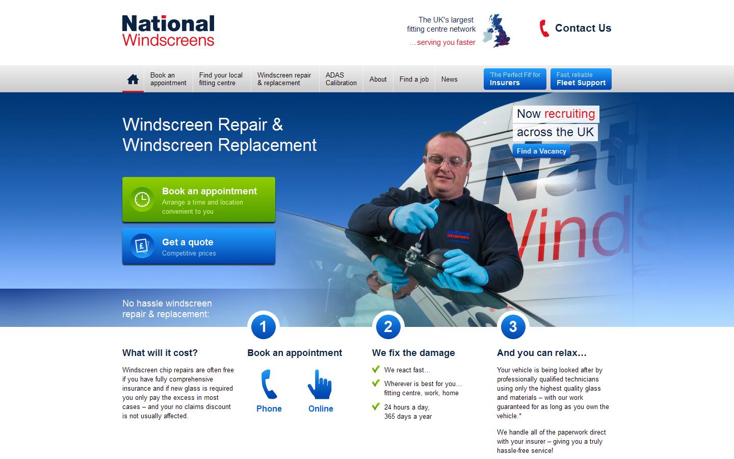National Windscreens Website