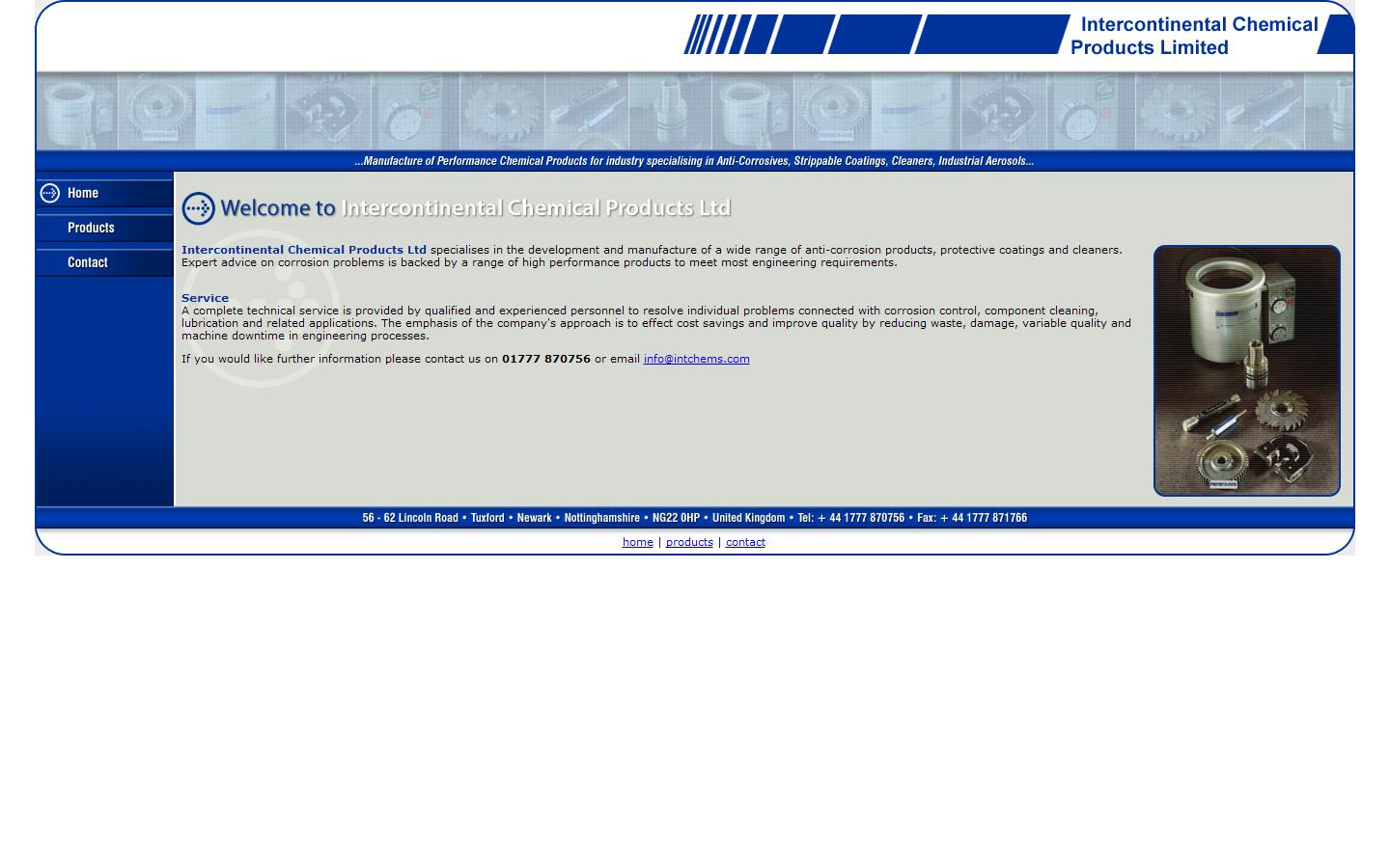 Intercontinental Chemical Products Ltd Website