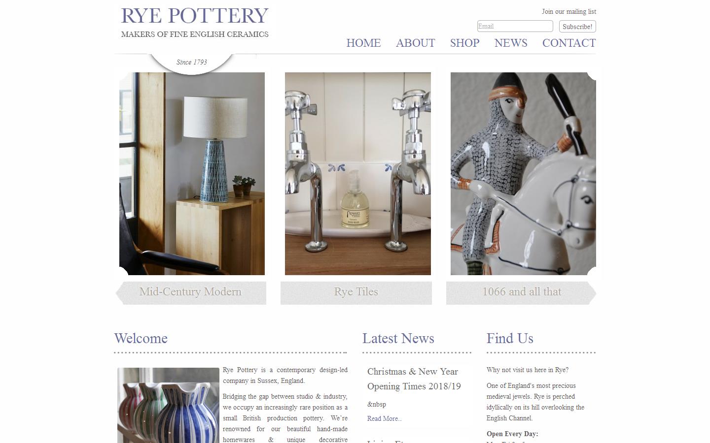 Rye Pottery Website