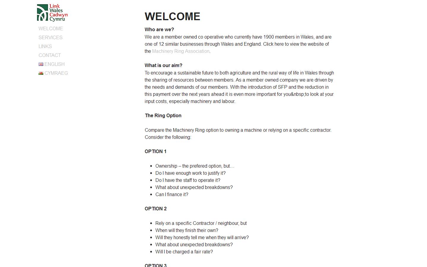 Cadwyn Cymru Link Wales Ltd Website