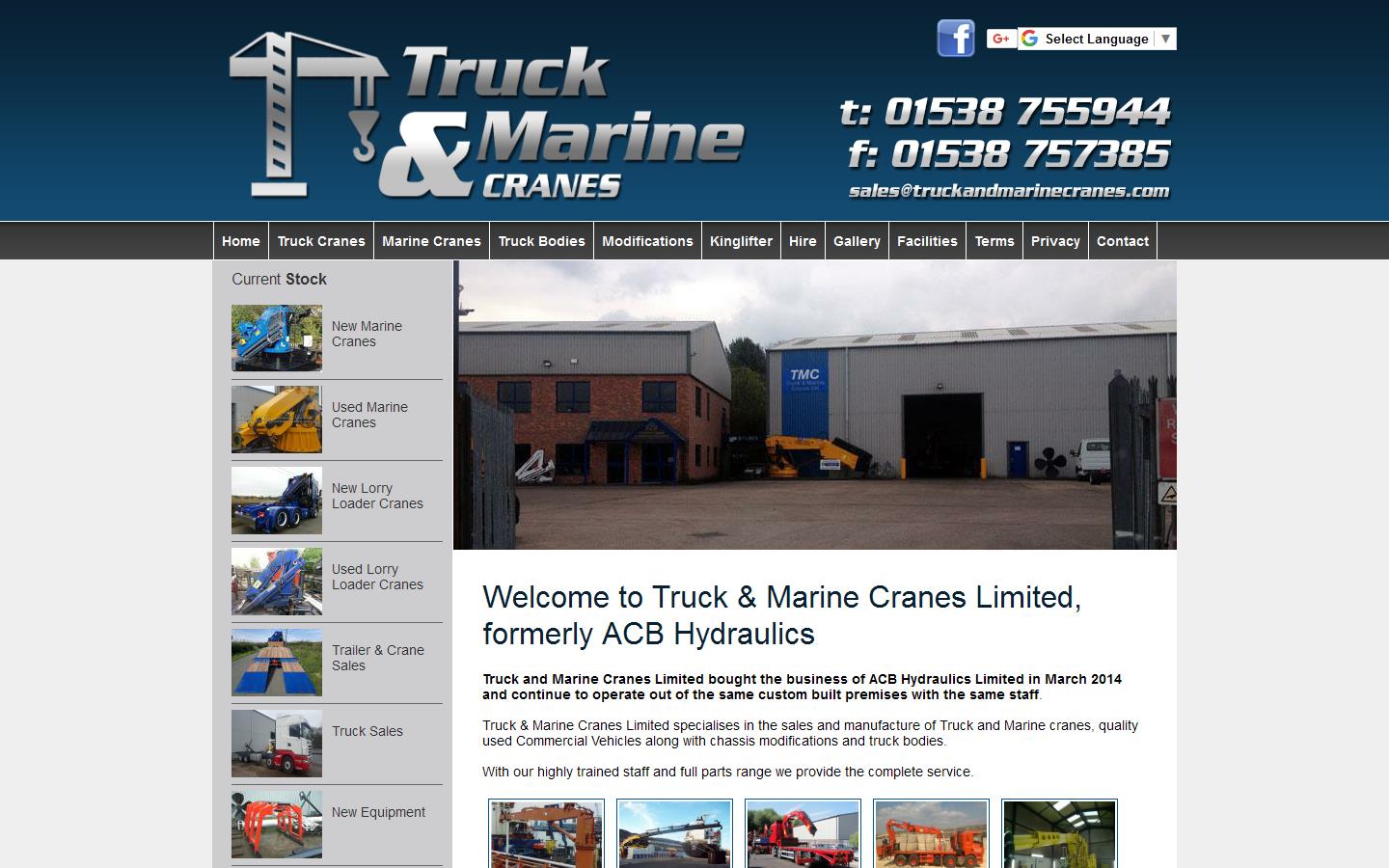 Truck & Marine Cranes Website