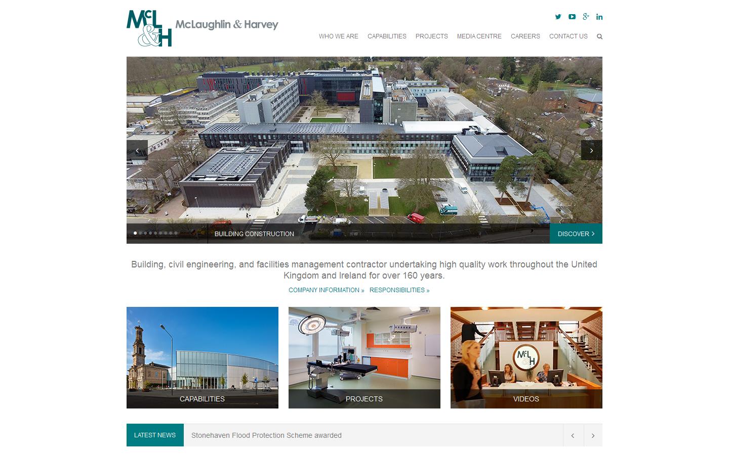 McLaughlin & Harvey Construction Ltd Website