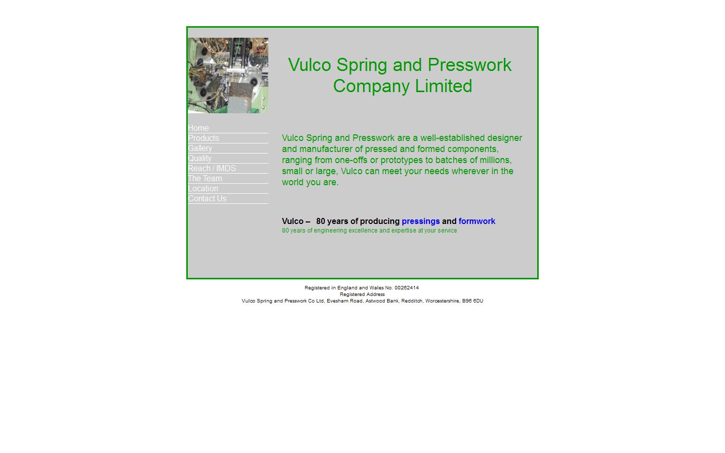 Vulco Spring & Presswork Co. Ltd Website