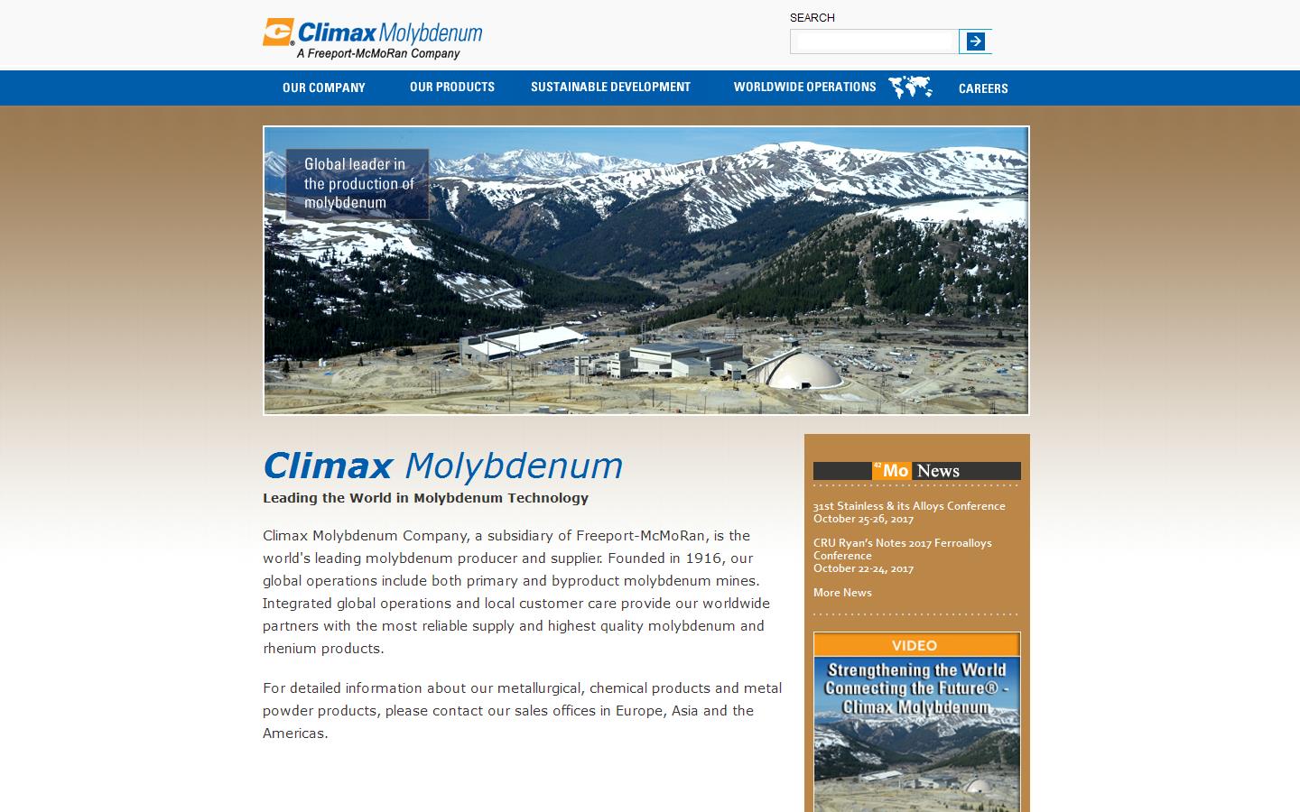 Climax Molybdenum Website