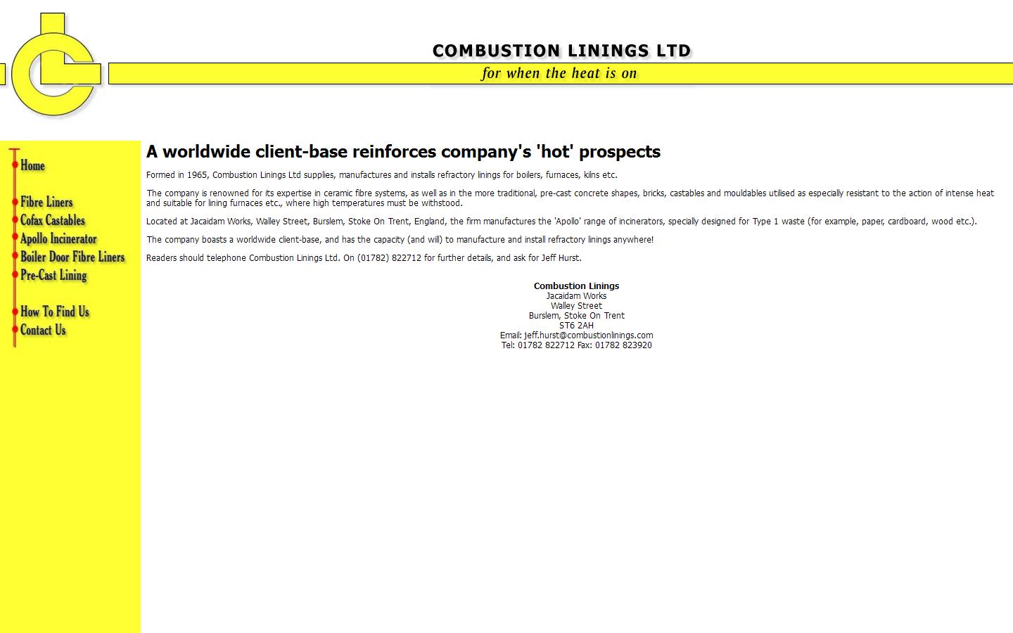 Combustion Linings Ltd Website