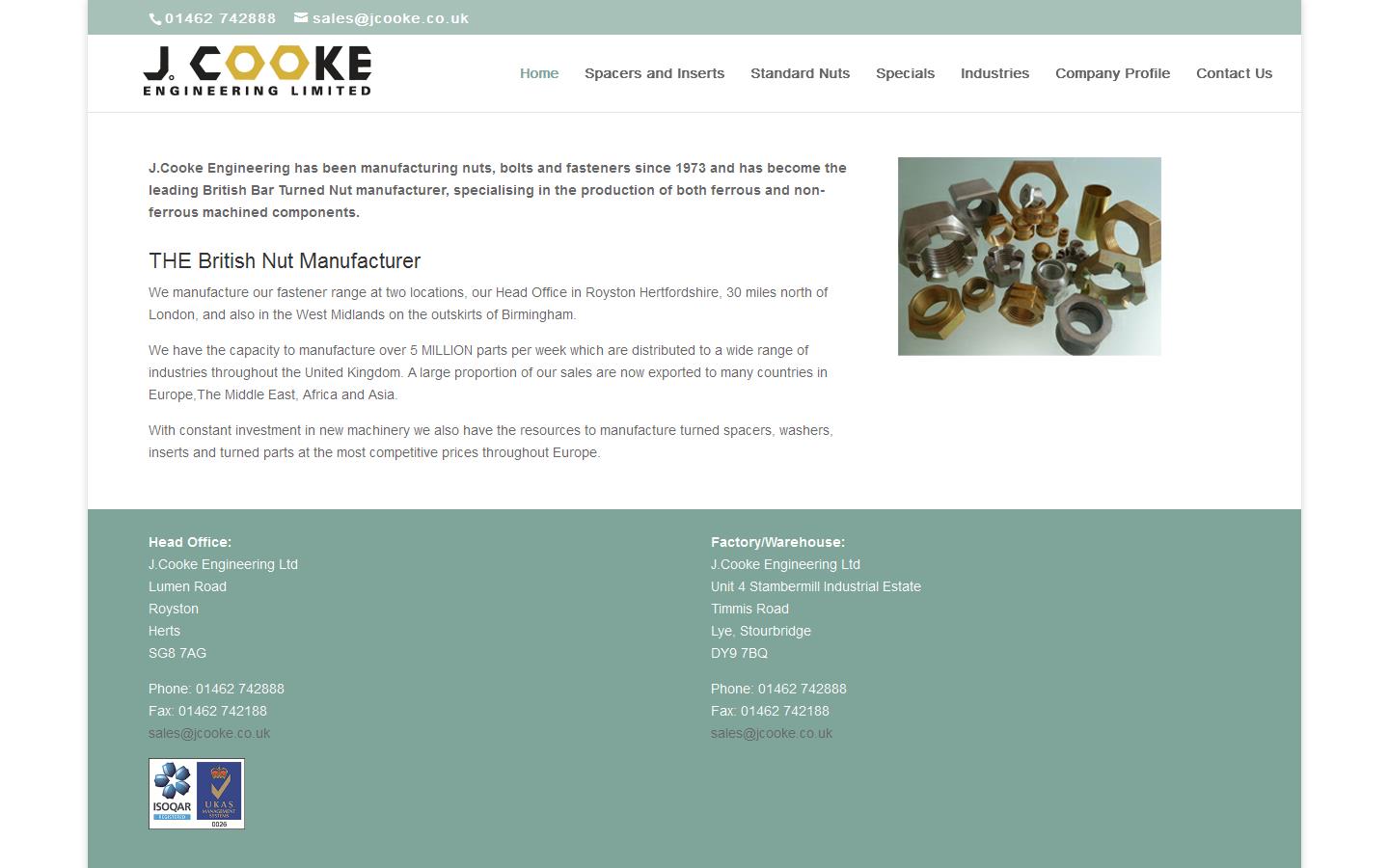 J Cooke Engineering Ltd Website