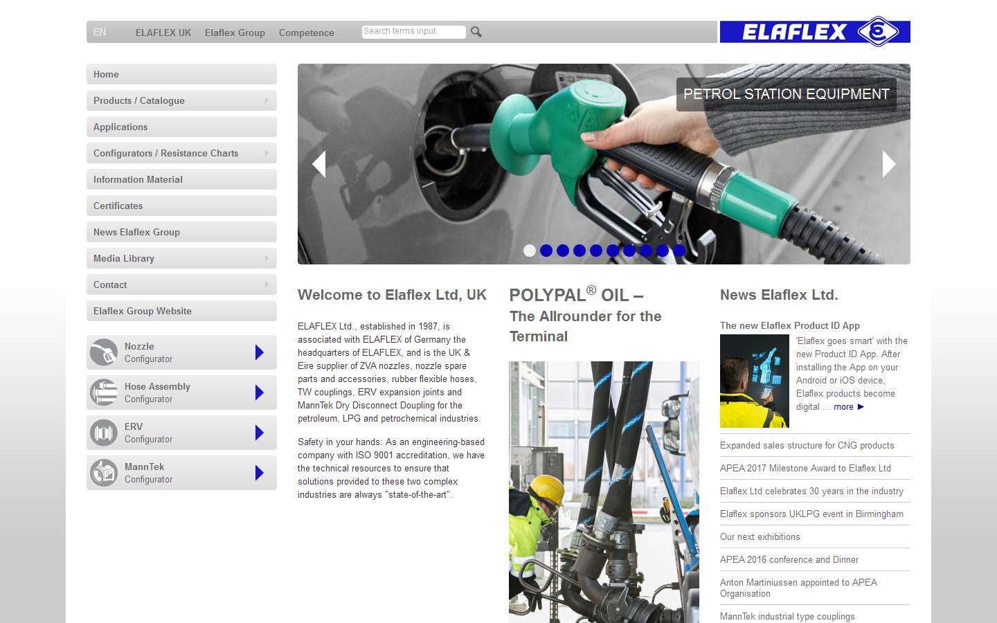 Elaflex Ltd Website