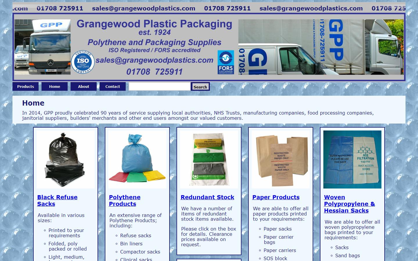 Grangewood Plastic Packaging Ltd Website