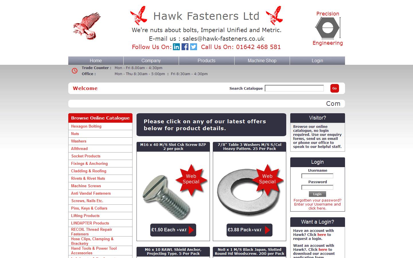 Hawk Fasteners Ltd Website