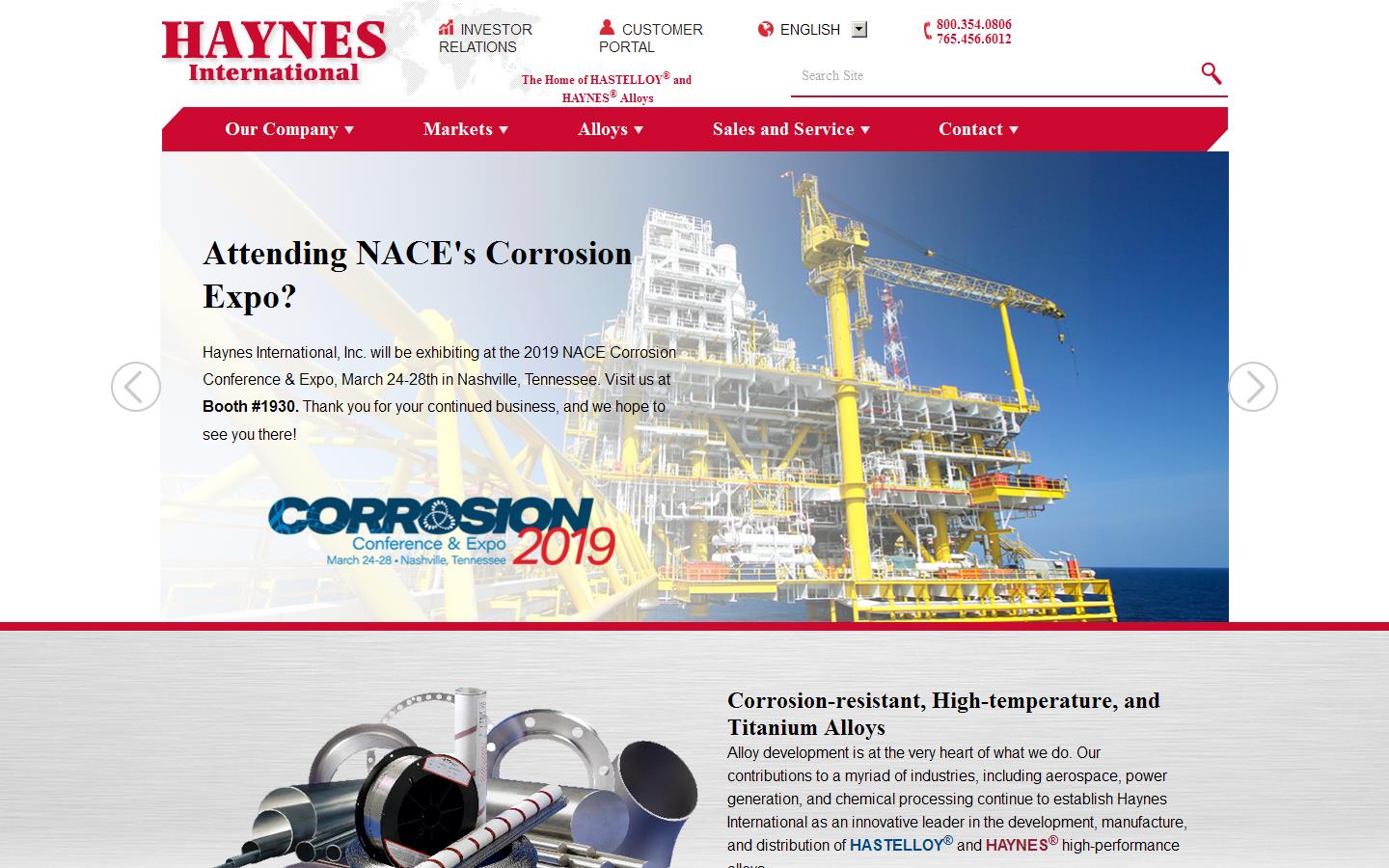 Haynes International Ltd Website