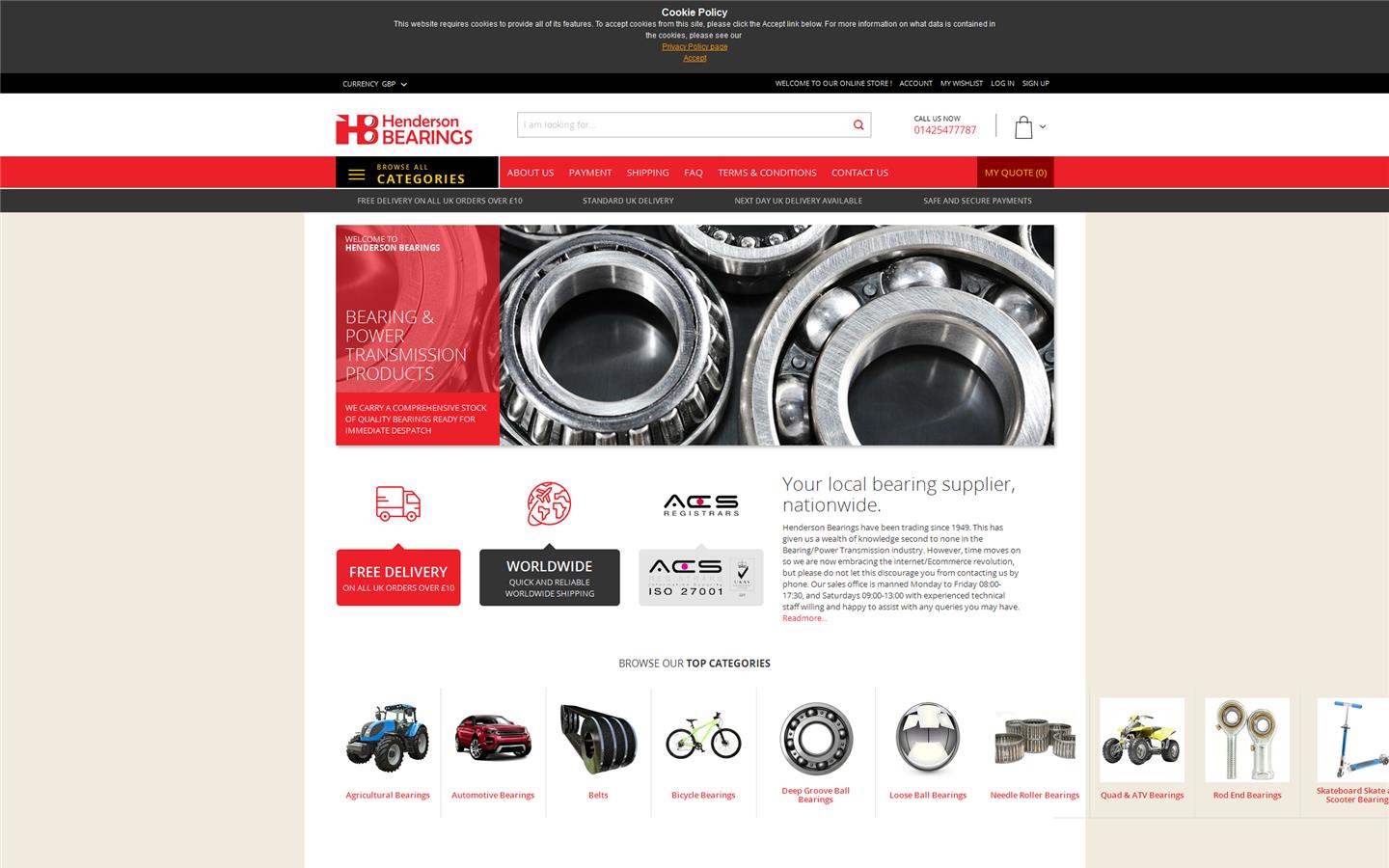 Henderson Bearings Website