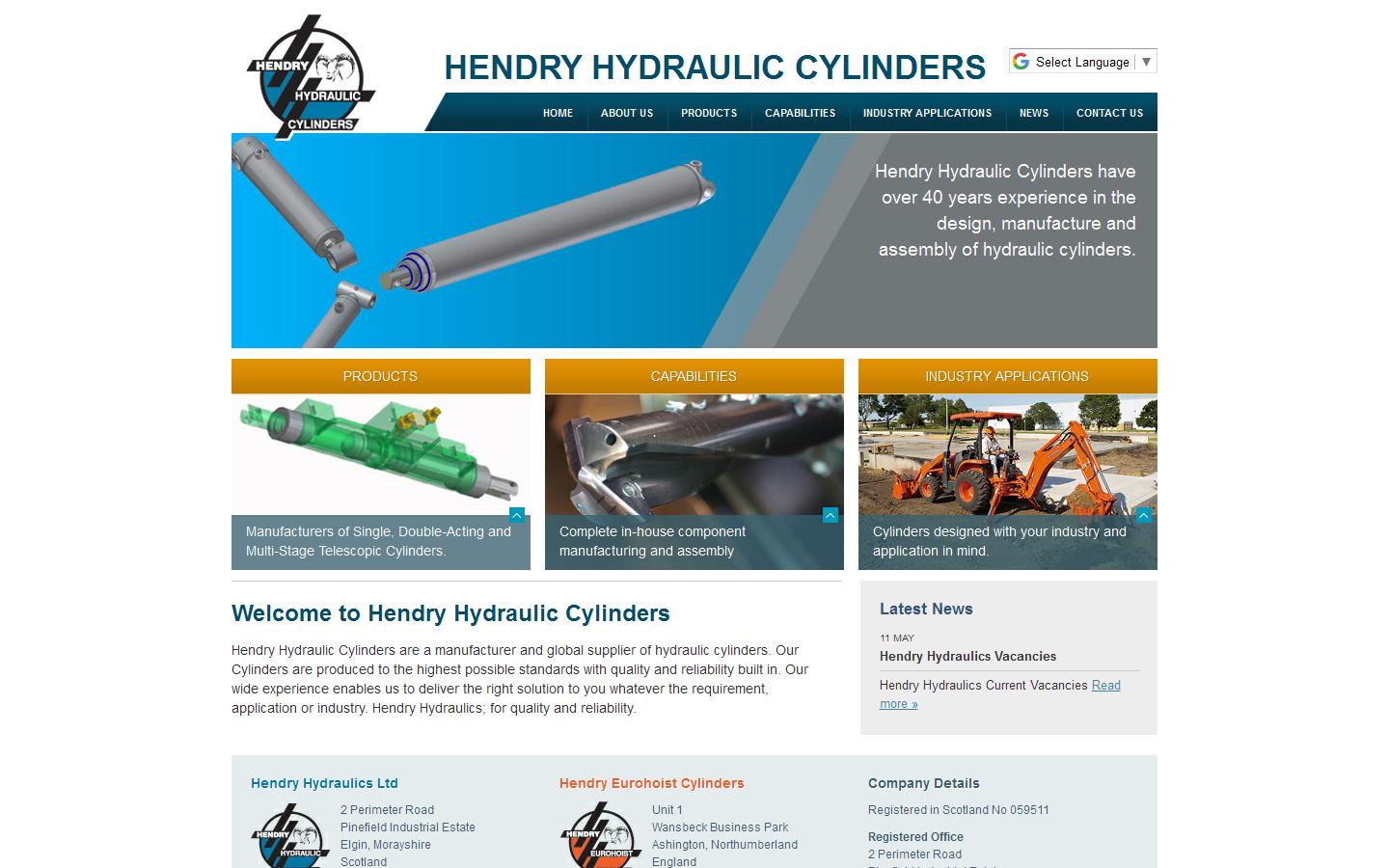Hendry Hydraulic Cyclinders Website