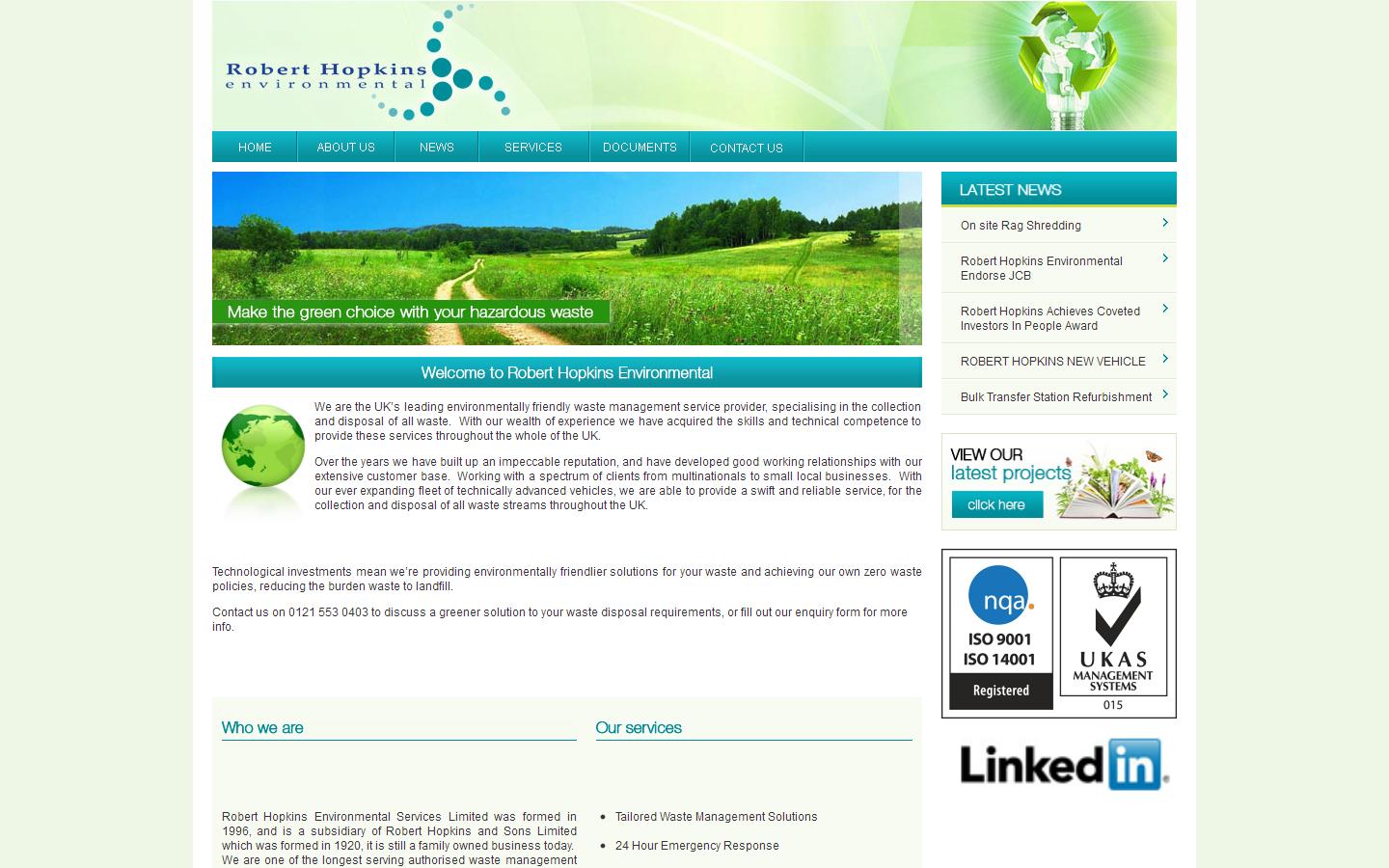 Robert Hopkins Environmental Services Ltd Website