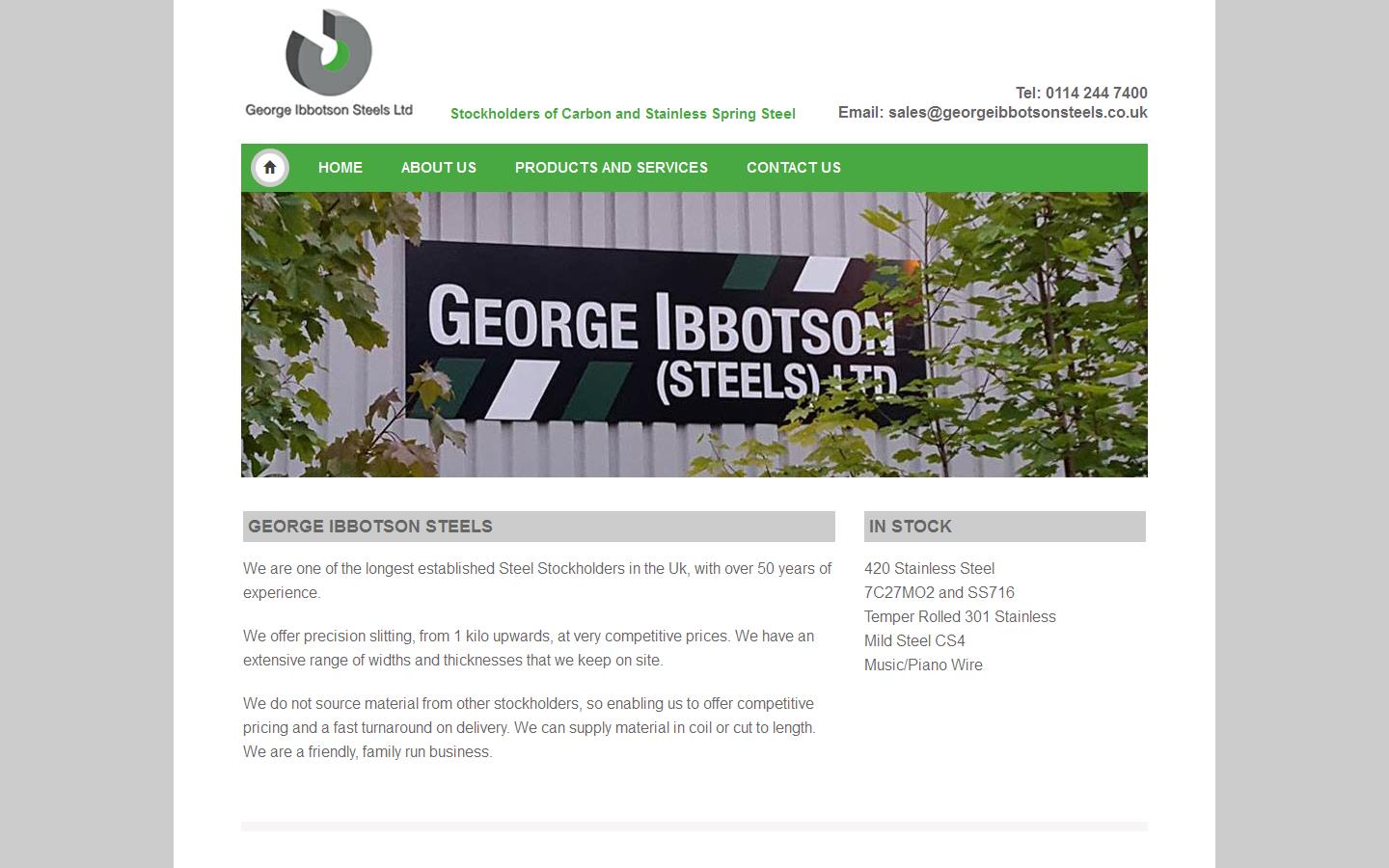 George Ibbotson Steels Ltd Website