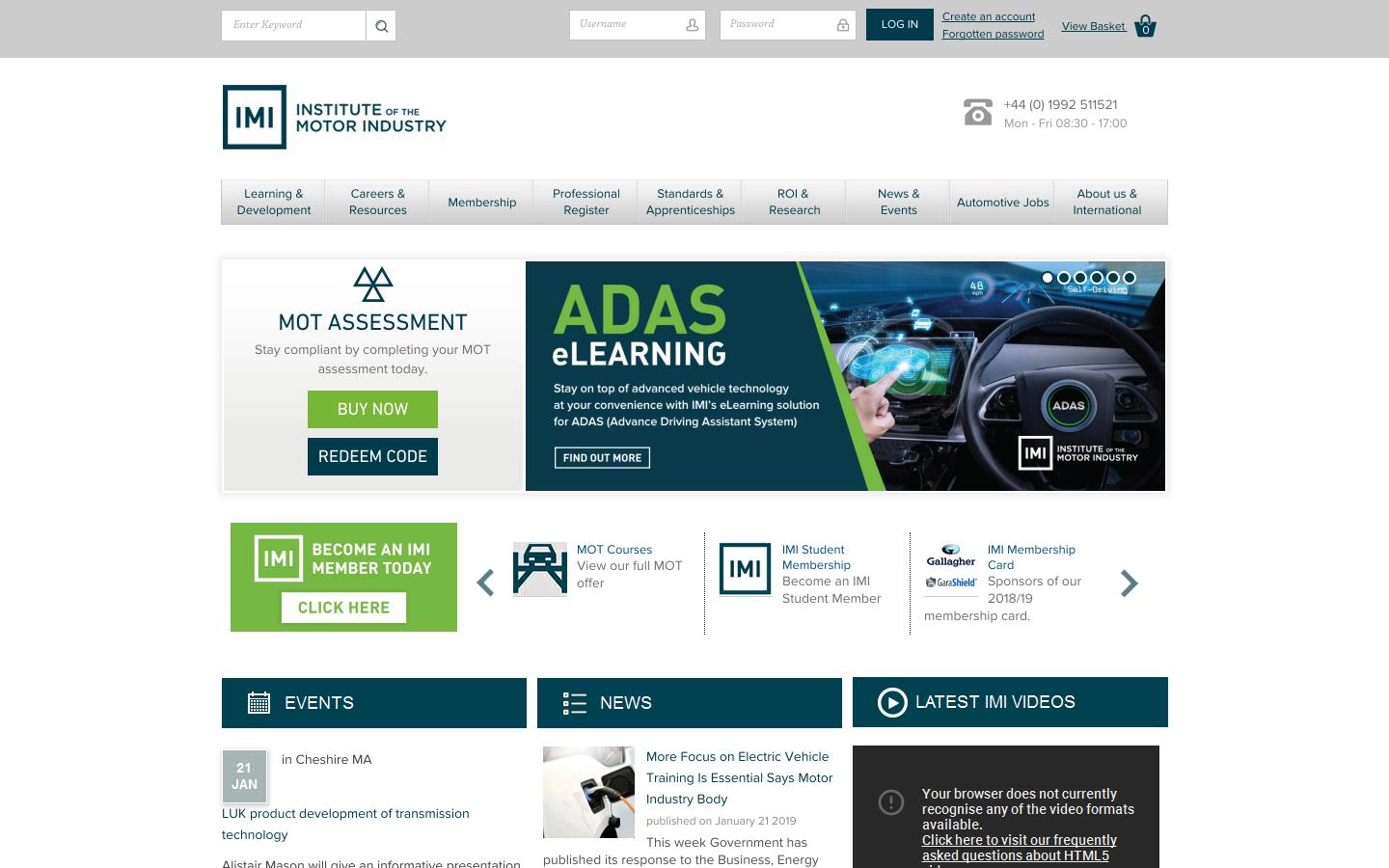 Institute of the Motor Industry Website